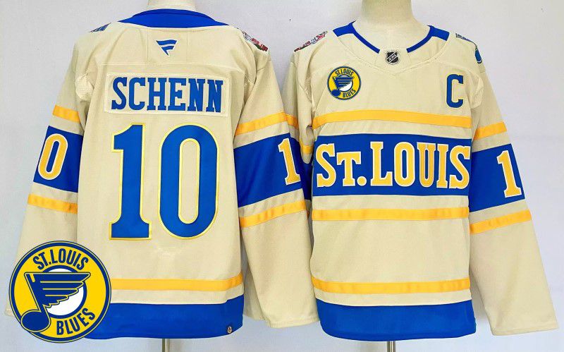 Men St.Louis Blues #10 Schenn Cream Fanatics 2025 NHL Jersey style 5